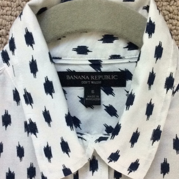 Banana Republic Navy and White Small Blouse - Picture 3 of 4